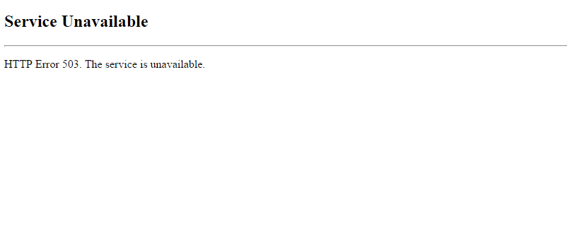 حل مشكلة خطأ 503 Service Unavailable