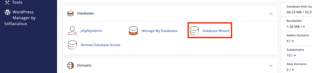كيفية إنشاء قاعدة بيانات MySQL عبر cPanel